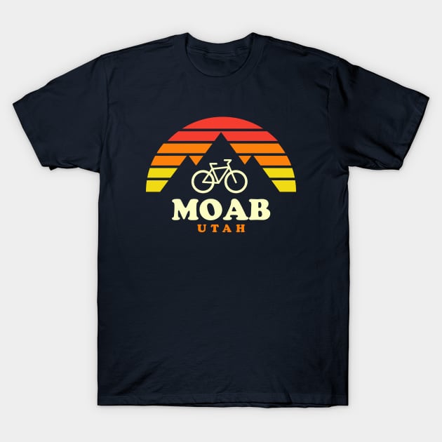 Moab Utah Mountain Biking Moab Mtb Trails Retro T-Shirt by PodDesignShop